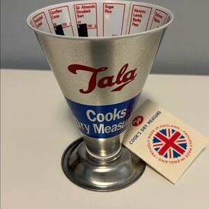 Tala Cook’s Dry Measure  Made in England 
Heritage Design Aluminum With Tag